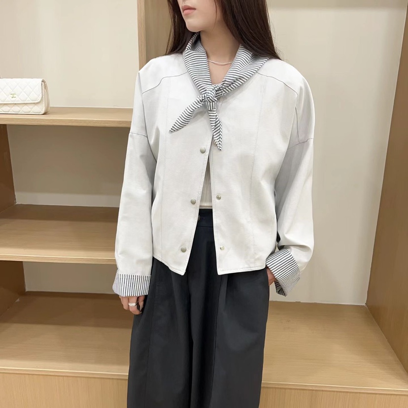 VIVANI東大門實拍女裝新品熱賣推薦休閑夾克含絲巾套裝圍巾VIVANI夾克