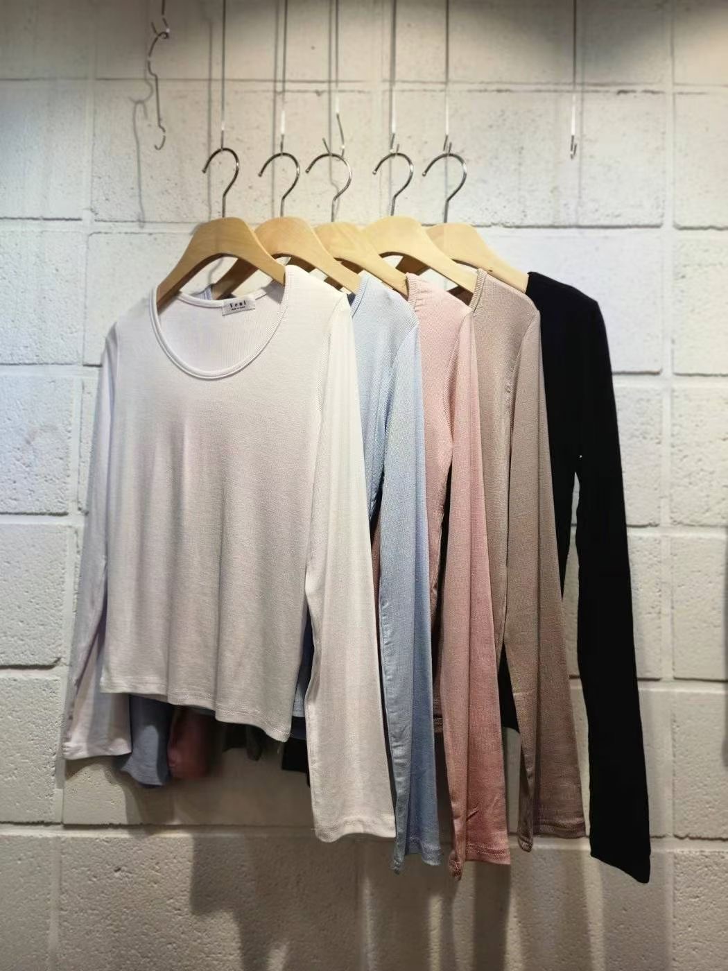 VENI東大門代購女士新款推薦休閑時尚真品長袖T恤柔軟羅紋VENI長袖T恤圖色5左五色