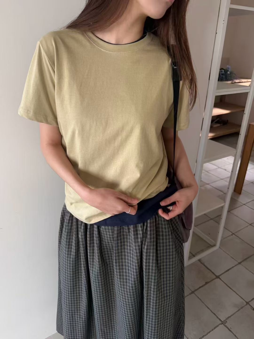 CAROLINE東大門實拍女士新款時尚熱賣休閑職業T恤不含內搭CARO_LINET恤圖色1