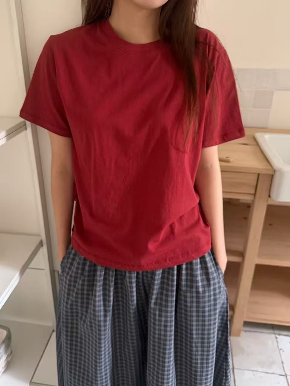 CAROLINE東大門實拍女士新款時尚熱賣休閑職業T恤不含內搭CARO_LINET恤圖色4