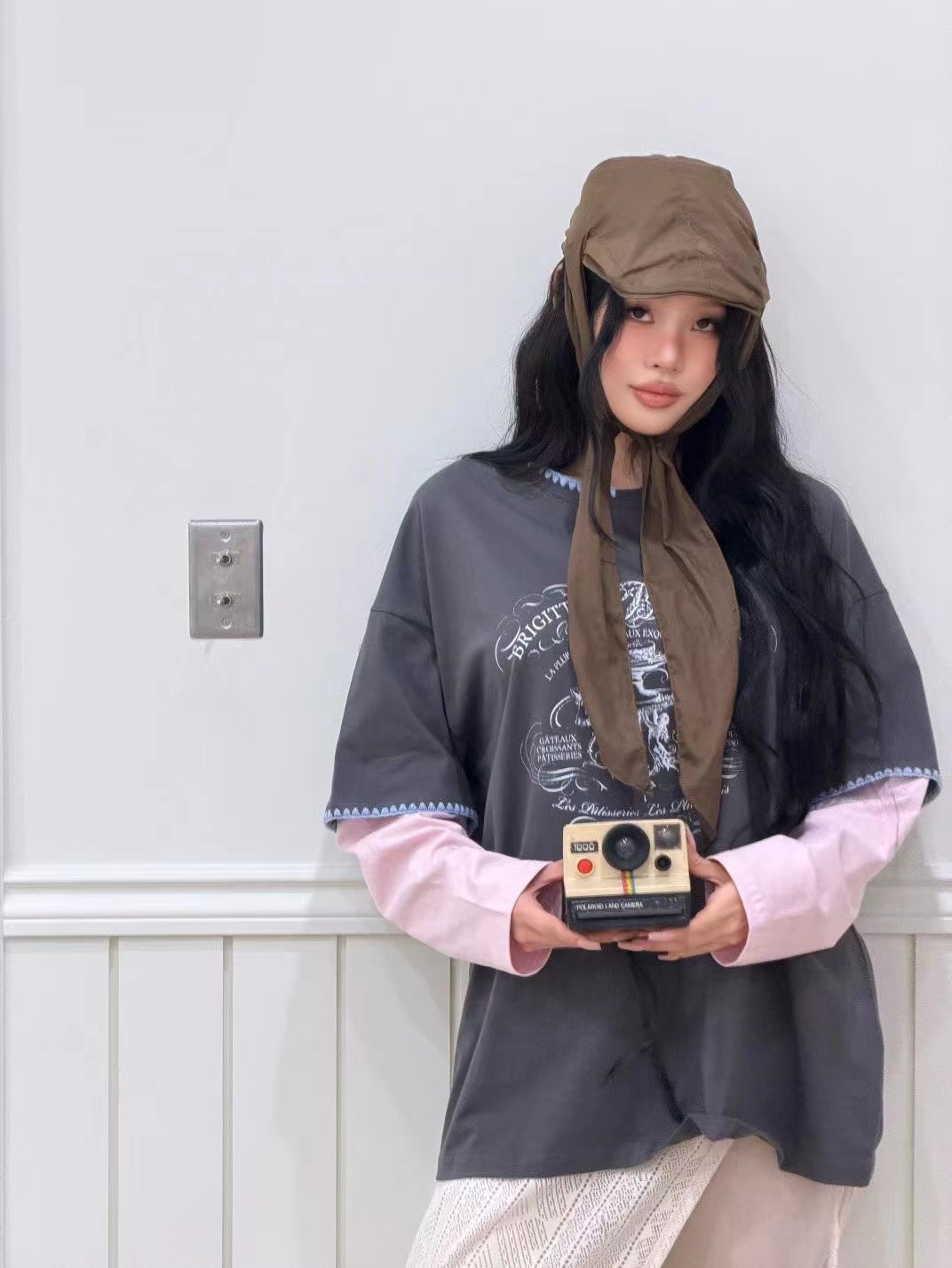 GISELE韓國直郵女裝新款推薦熱賣時尚人氣職業長袖T恤假兩件GISELE長袖T恤