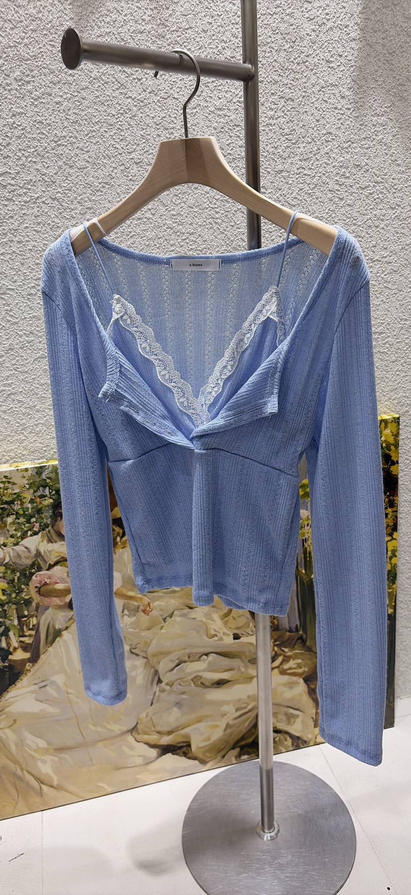 N BROWN韓國直郵實拍女士新品推薦人氣職業長袖T恤假兩件N BROWN長袖T恤圖色3