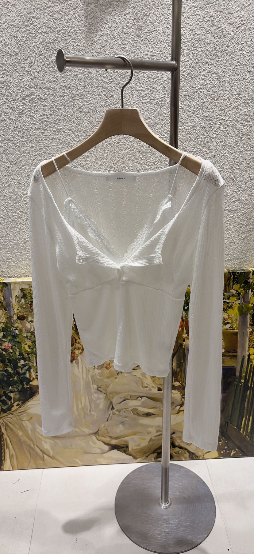 N BROWN韓國直郵實拍女士新品推薦人氣職業長袖T恤假兩件N BROWN長袖T恤圖色4