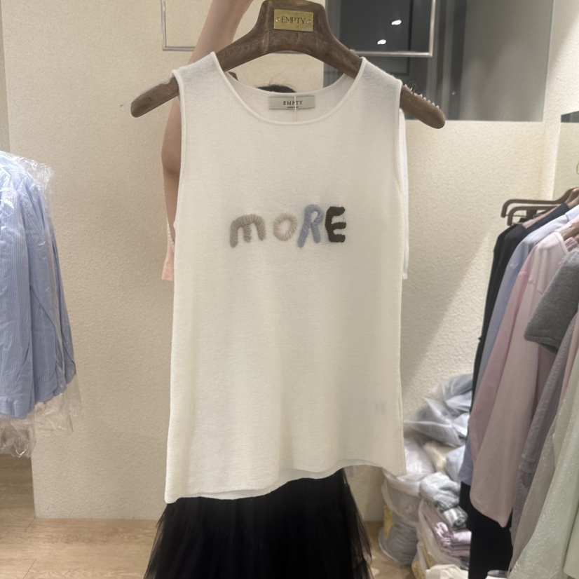 EMPTY韓國直郵女裝新款職業休閑熱賣吊帶背心不含內搭刺繡EMPTY吊帶/背心圖色3