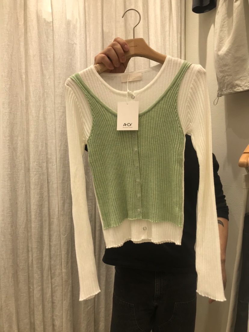 AHOY韓國東大門直郵女裝新品人氣休閑職業26春夏針織衫假兩件AHOY針織衫圖色1