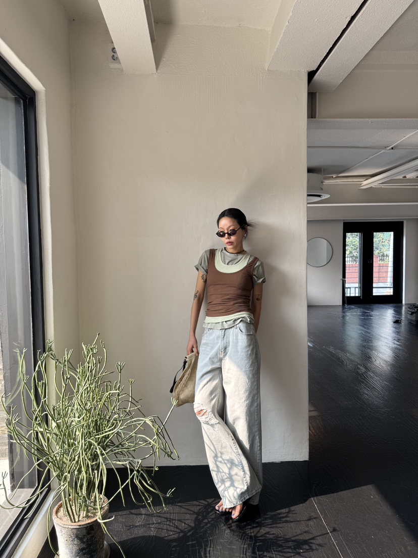 LIMLIMLIM韓國東大門代購女裝新款時尚人氣牛仔褲水洗牛仔布LIM LIM LIM牛仔褲