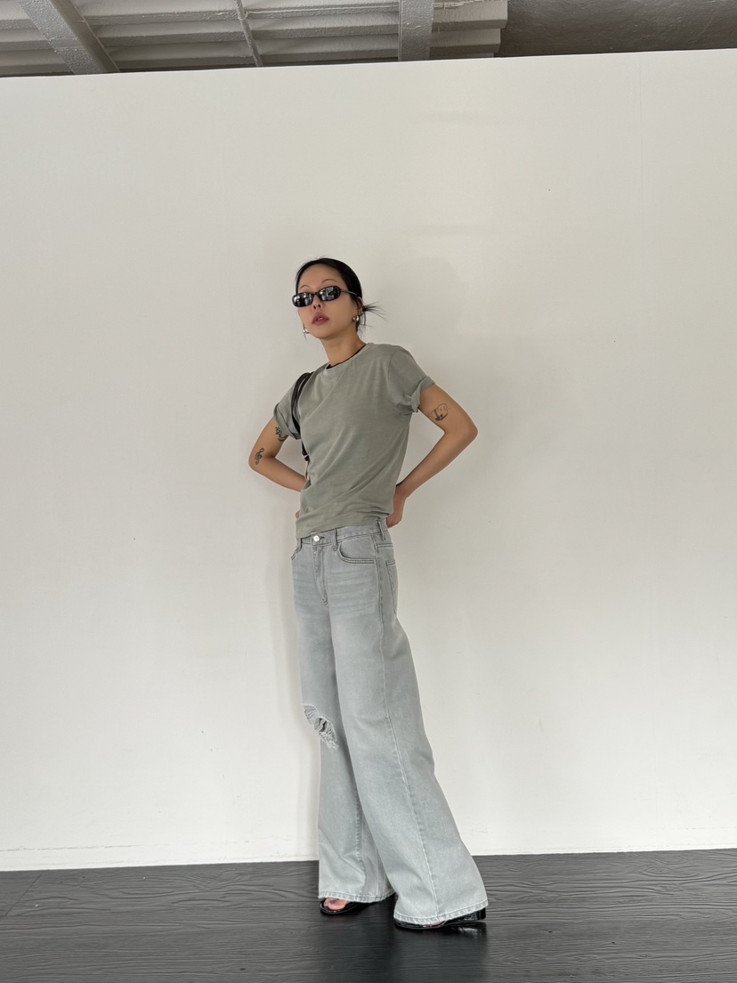 LIMLIMLIM韓國東大門代購女裝新款時尚人氣牛仔褲水洗牛仔布LIM LIM LIM牛仔褲