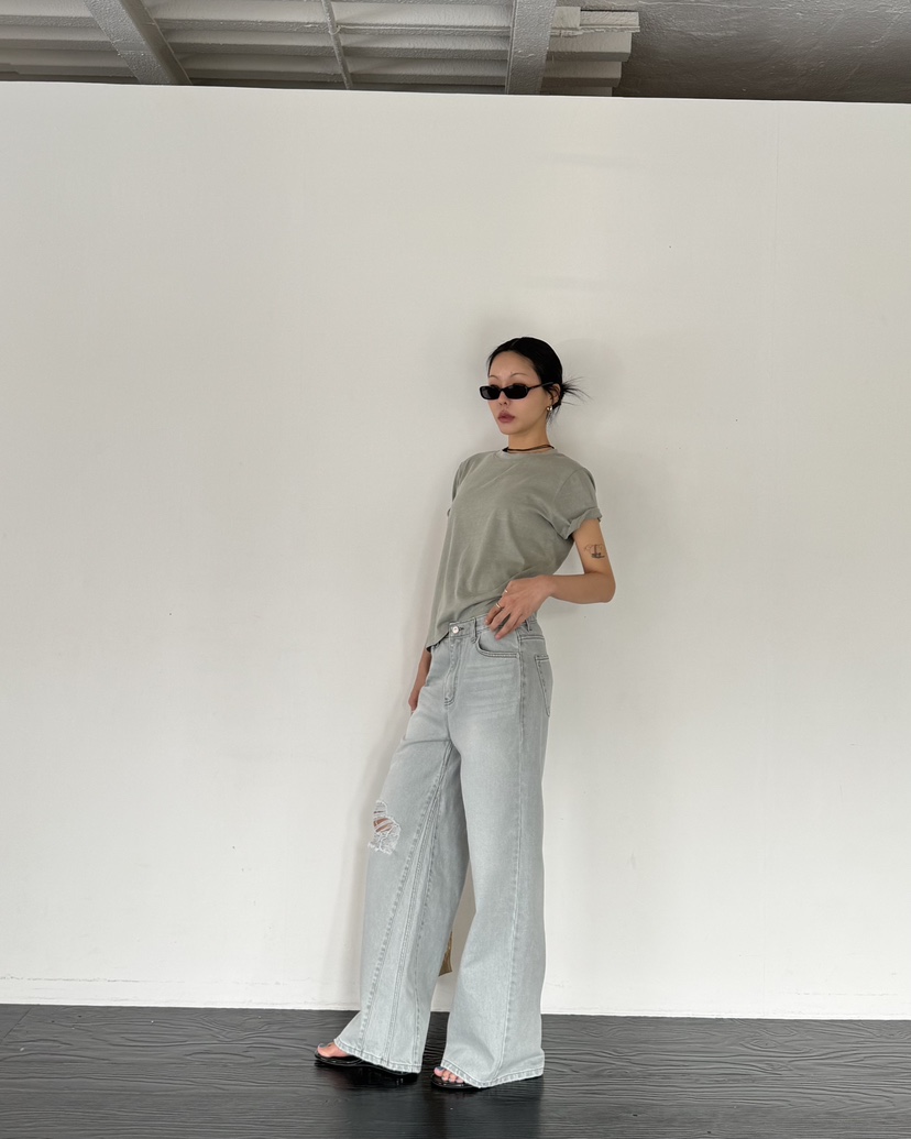 LIMLIMLIM韓國東大門代購女裝新款時尚人氣牛仔褲水洗牛仔布LIM LIM LIM牛仔褲