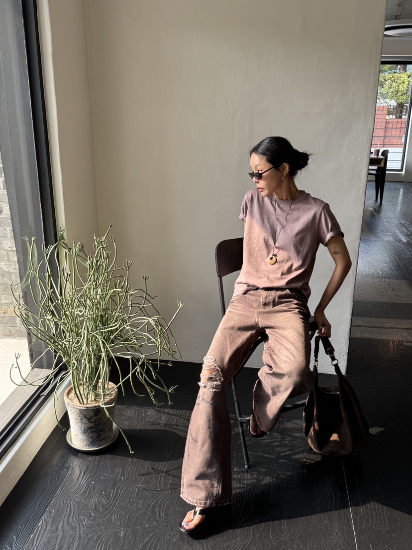 LIMLIMLIM韓國東大門代購女士新款休閑熱賣時尚T恤復古洗滌LIM LIM LIMT恤