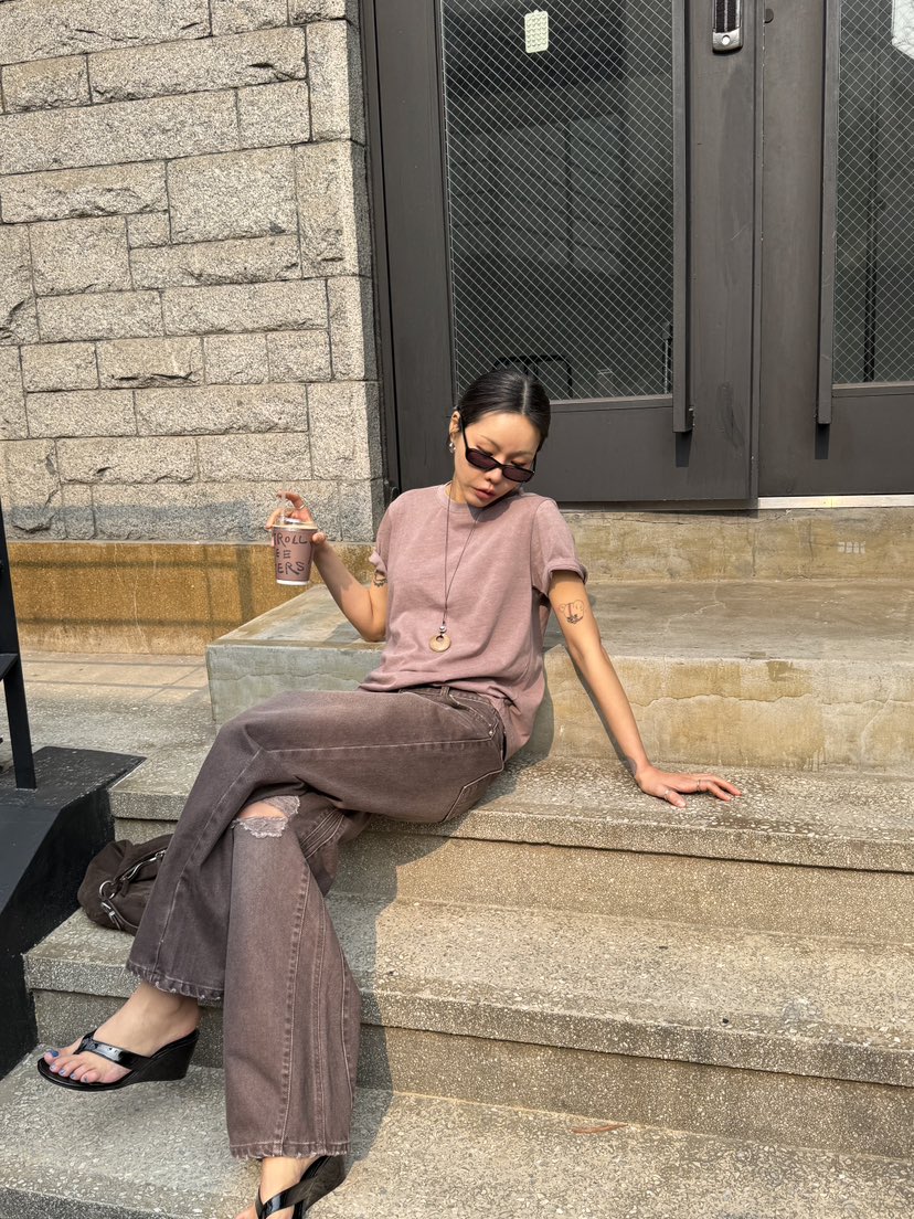 LIMLIMLIM韓國東大門代購女士新款休閑熱賣時尚T恤復古洗滌LIM LIM LIMT恤