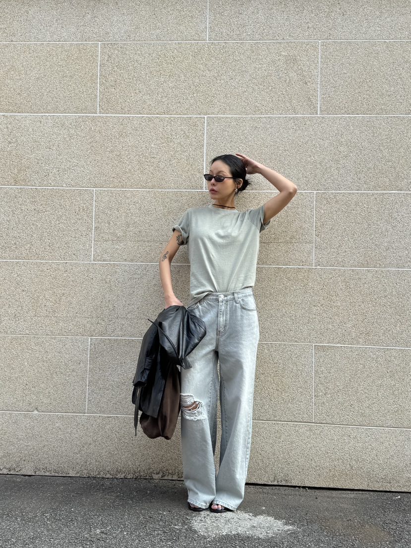 LIMLIMLIM韓國東大門代購女士新款休閑熱賣時尚T恤復古洗滌LIM LIM LIMT恤