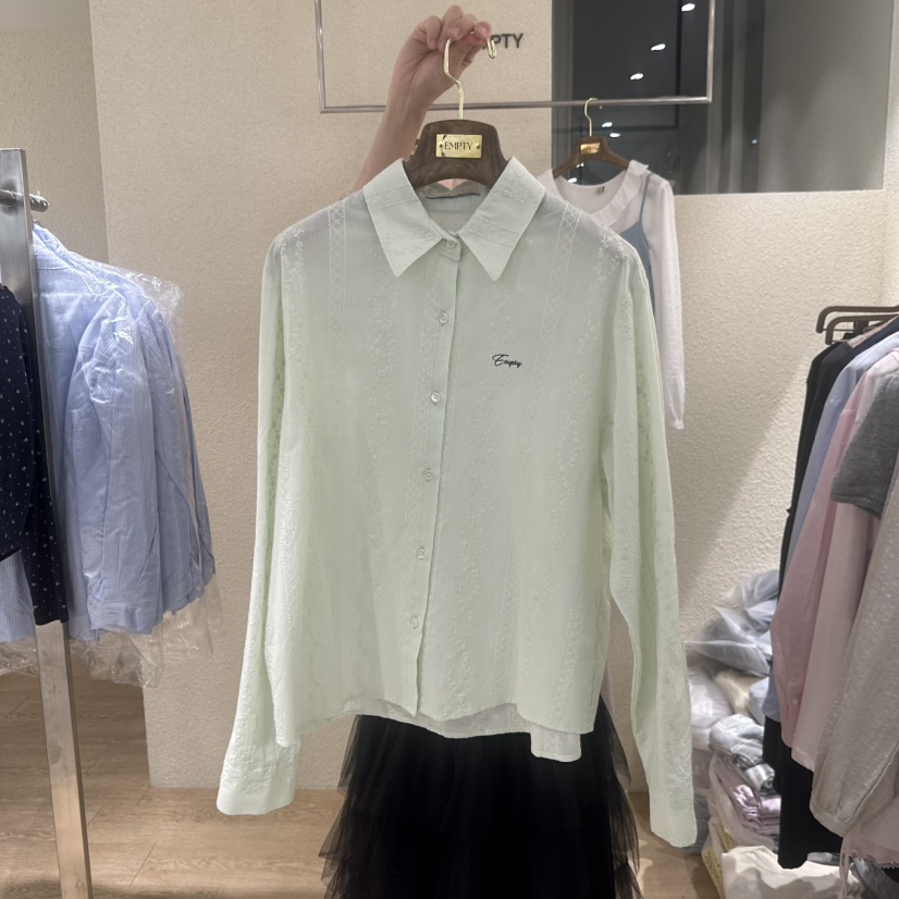 EMPTY韓國東大門直郵女裝新款26春夏熱賣職業人氣襯衫蕾絲衫EMPTY襯衫/蕾絲衫圖色2