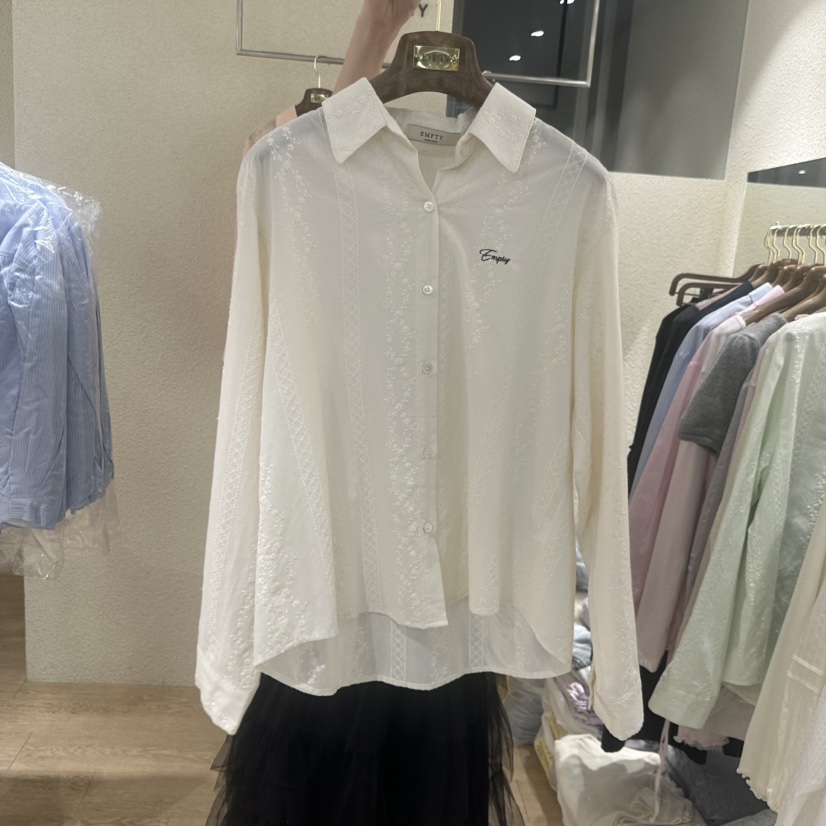 EMPTY韓國東大門直郵女裝新款26春夏熱賣職業人氣襯衫蕾絲衫EMPTY襯衫/蕾絲衫圖色3米色