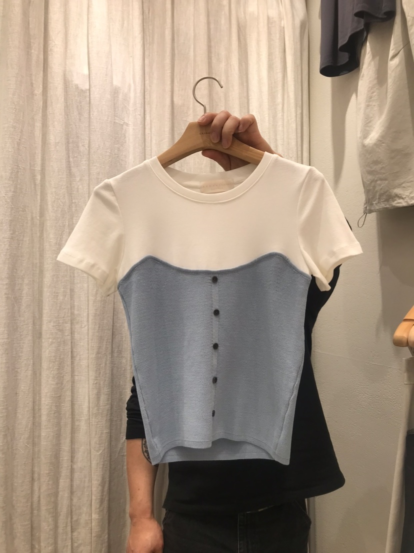 AHOY韓國東大門直郵女裝新款熱賣推薦休閑T恤假兩件蝴蝶結AHOYT恤圖色1