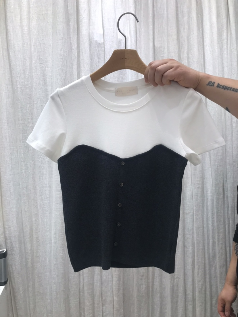 AHOY韓國東大門直郵女裝新款熱賣推薦休閑T恤假兩件蝴蝶結AHOYT恤圖色3