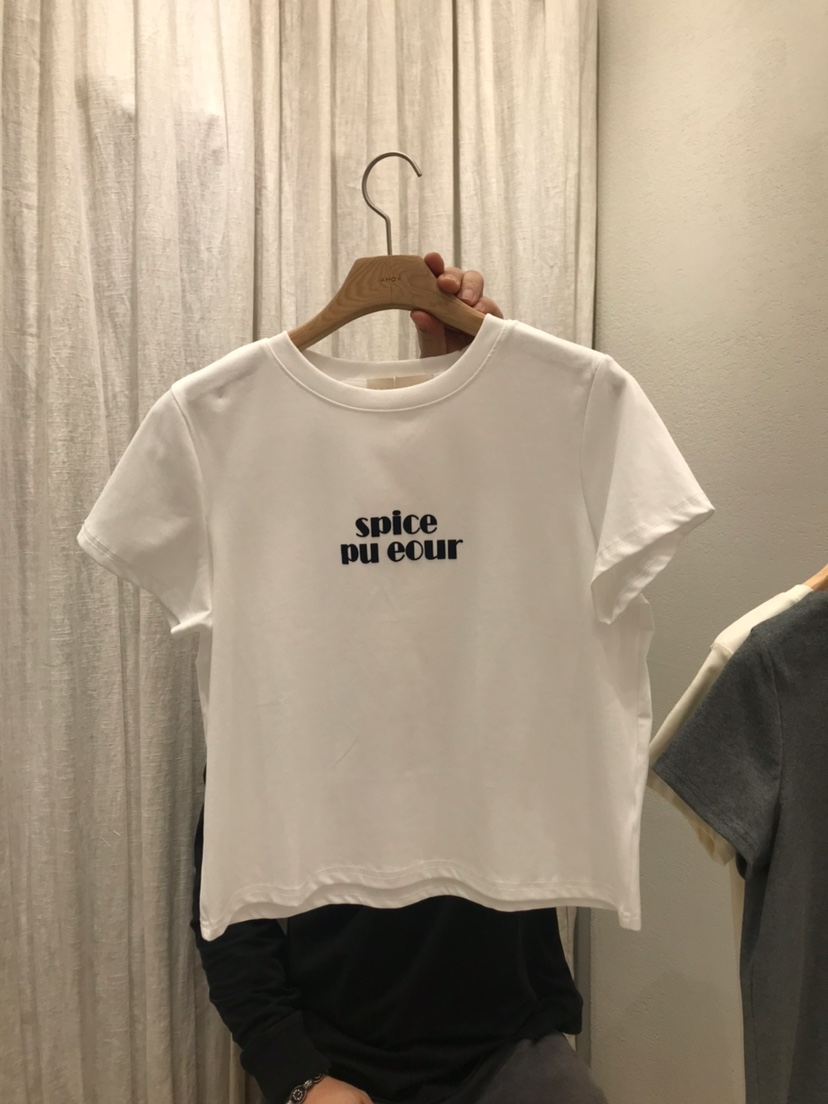 AHOY韓國東大門直郵女裝新款時尚職業26春夏人氣休閑推薦T恤AHOYT恤圖色1