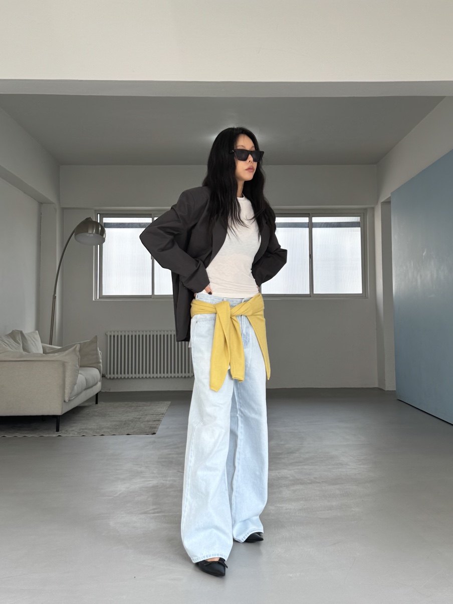 LIMLIMLIM韓國東大門直郵女裝新款時尚人氣職業牛仔褲復古LIM LIM LIM牛仔褲