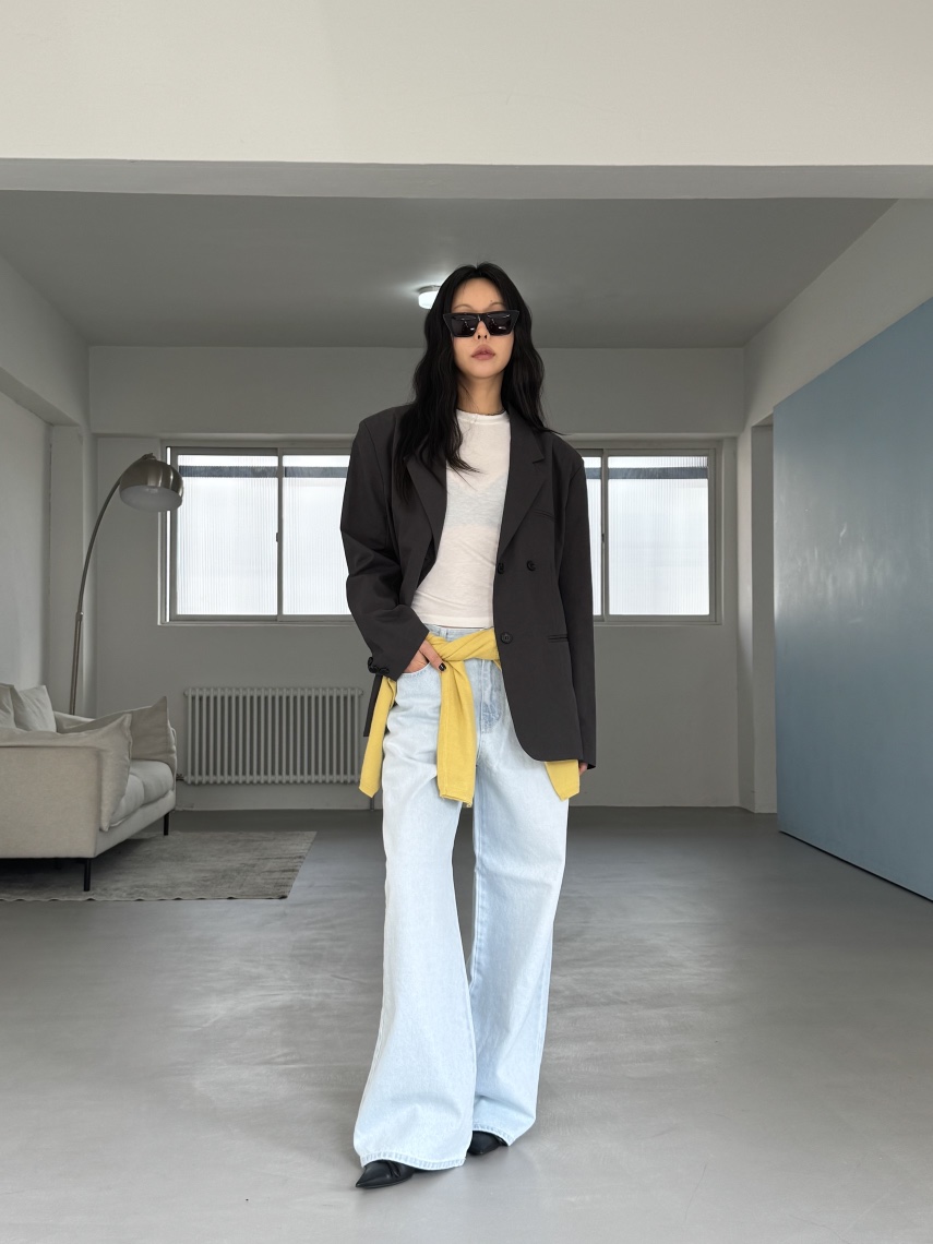 LIMLIMLIM韓國東大門直郵女裝新款時尚人氣職業牛仔褲復古LIM LIM LIM牛仔褲