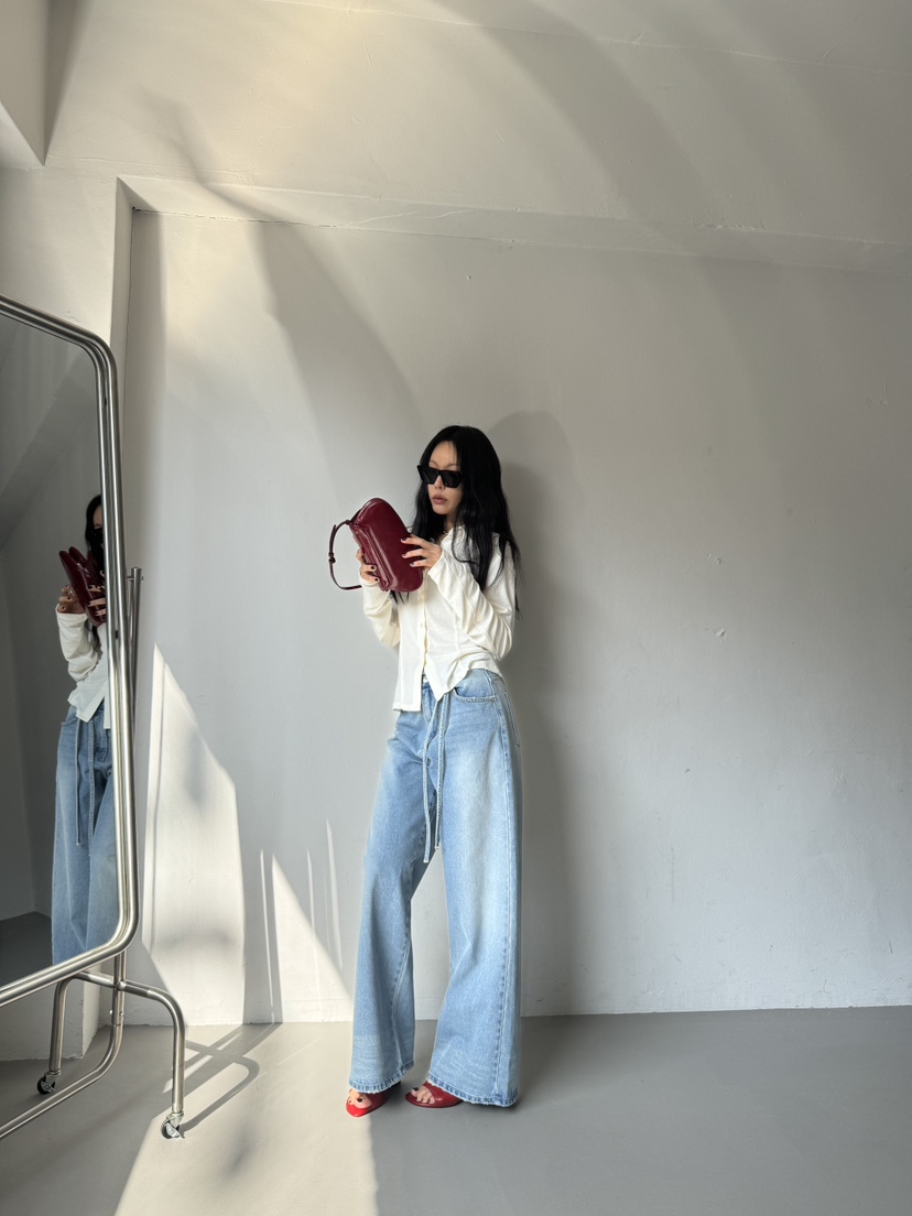 LIMLIMLIM韓國東大門直郵女裝新款時尚人氣職業牛仔褲復古LIM LIM LIM牛仔褲