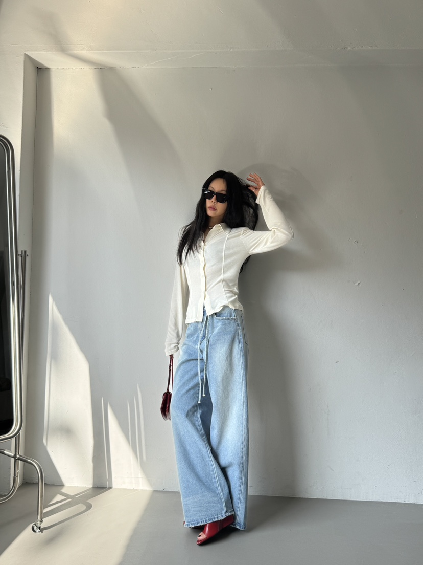 LIMLIMLIM韓國東大門直郵女裝新款時尚人氣職業牛仔褲復古LIM LIM LIM牛仔褲