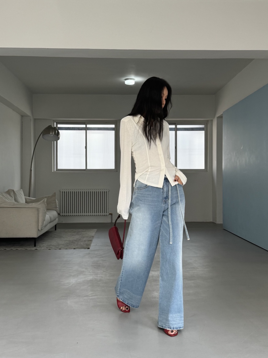 LIMLIMLIM韓國東大門直郵女裝新款時尚人氣職業牛仔褲復古LIM LIM LIM牛仔褲