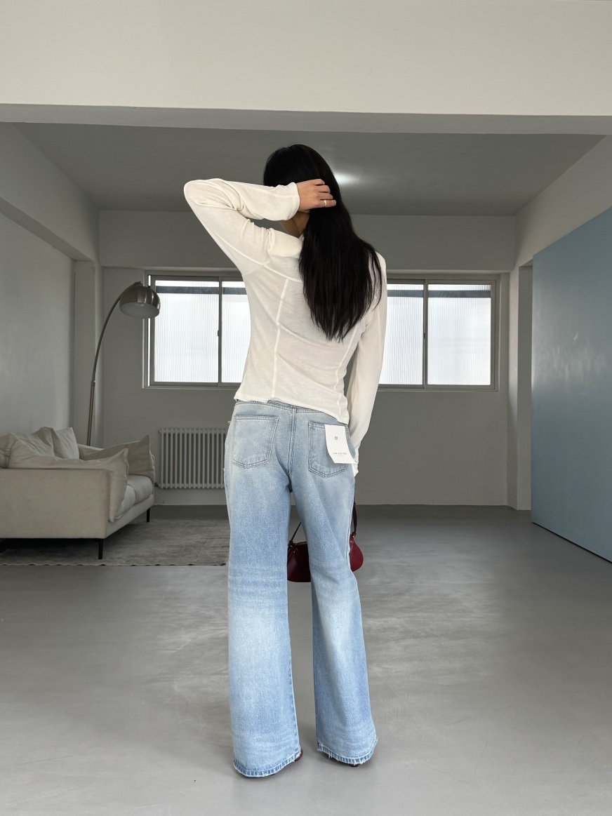 LIMLIMLIM韓國東大門直郵女裝新款時尚人氣職業牛仔褲復古LIM LIM LIM牛仔褲