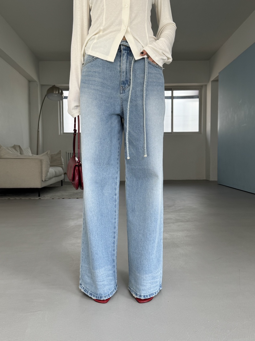 LIMLIMLIM韓國東大門直郵女裝新款時尚人氣職業牛仔褲復古LIM LIM LIM牛仔褲圖色2深色