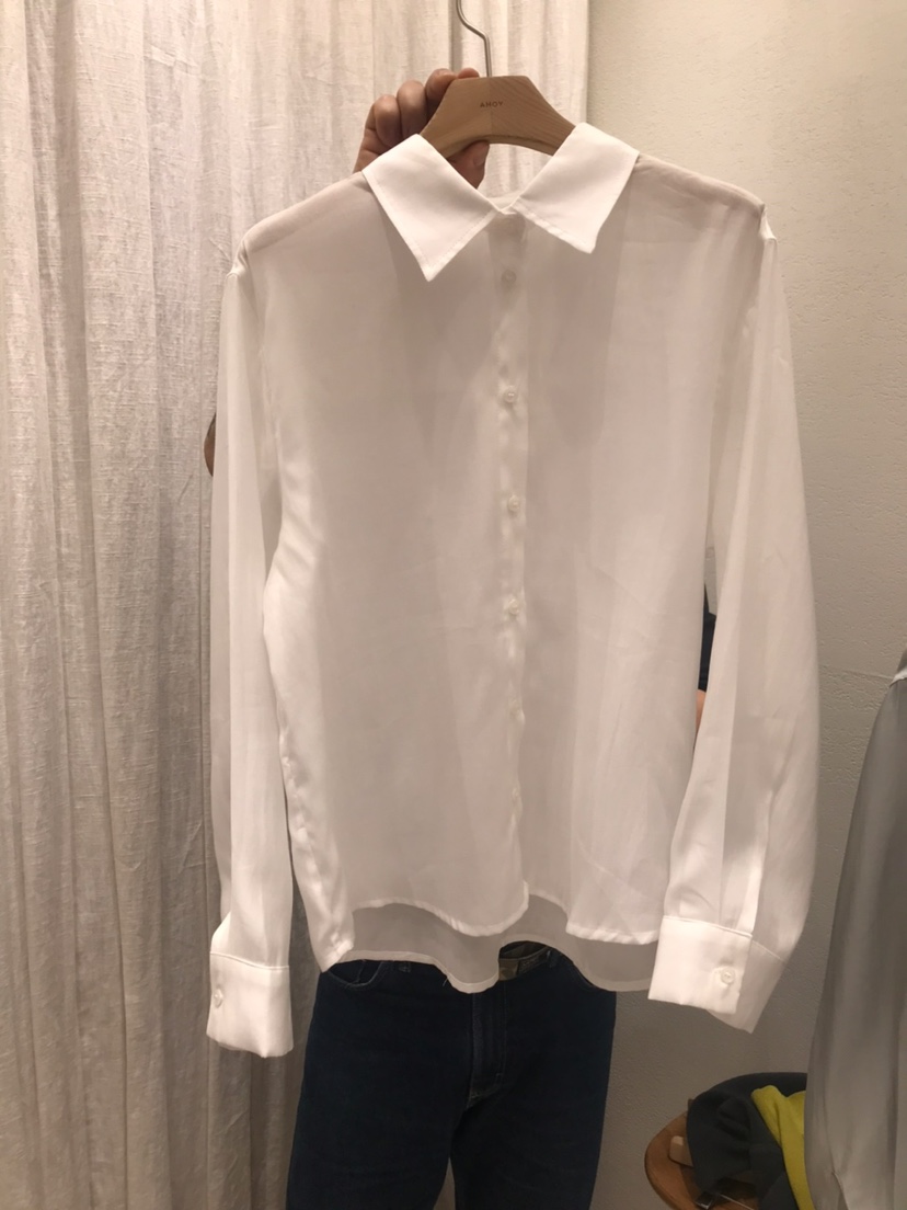 AHOY韓國直郵女裝新品休閑人氣時尚推薦職業襯衫蕾絲衫絲綢AHOY襯衫/蕾絲衫圖色1