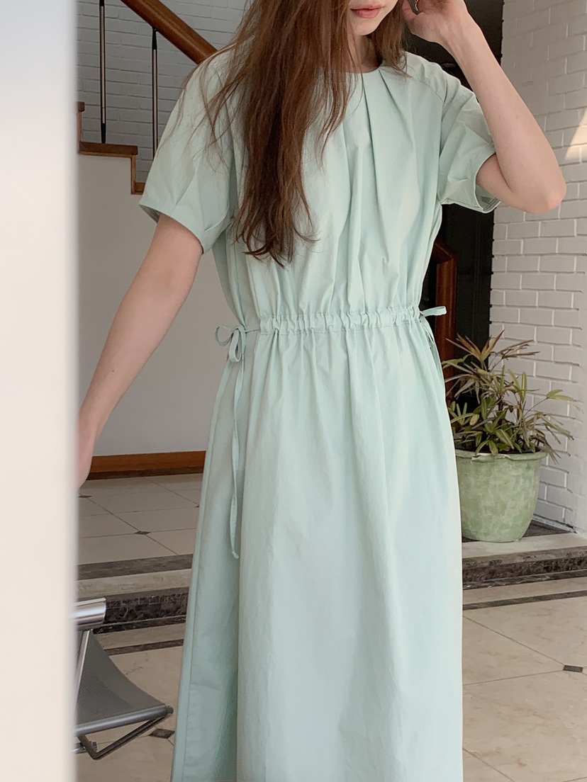 LONG PEAK韓國直郵女士新品時尚職業休閑人氣連衣裙褶皺LONG PEAK連衣裙