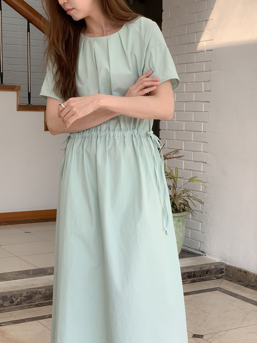 LONG PEAK韓國直郵女士新品時尚職業休閑人氣連衣裙褶皺LONG PEAK連衣裙