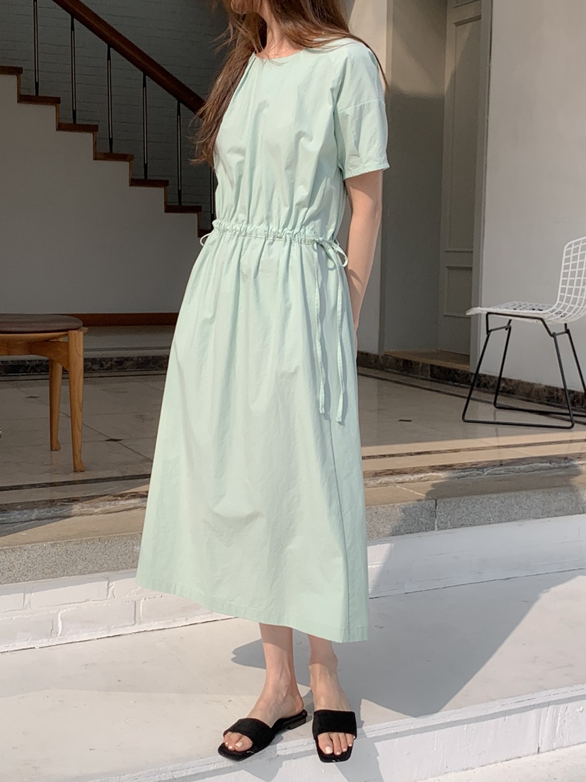 LONG PEAK韓國直郵女士新品時尚職業休閑人氣連衣裙褶皺LONG PEAK連衣裙