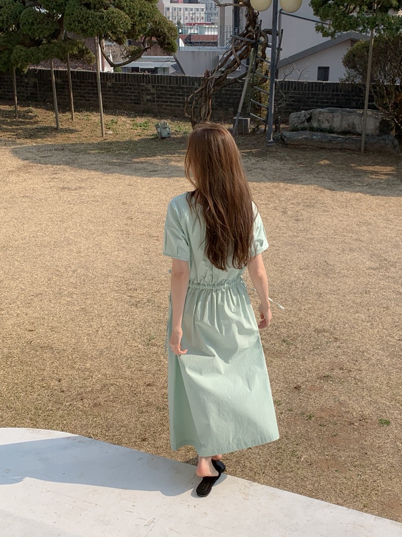 LONG PEAK韓國直郵女士新品時尚職業休閑人氣連衣裙褶皺LONG PEAK連衣裙