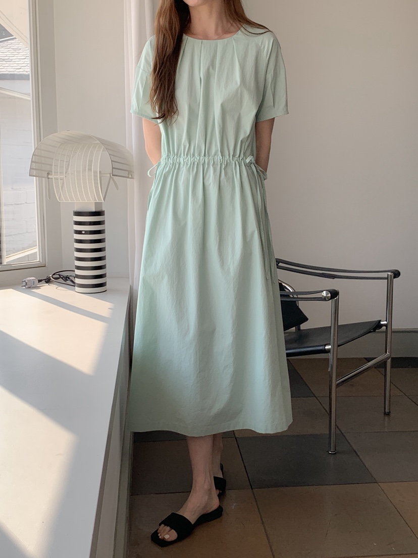 LONG PEAK韓國直郵女士新品時尚職業休閑人氣連衣裙褶皺LONG PEAK連衣裙