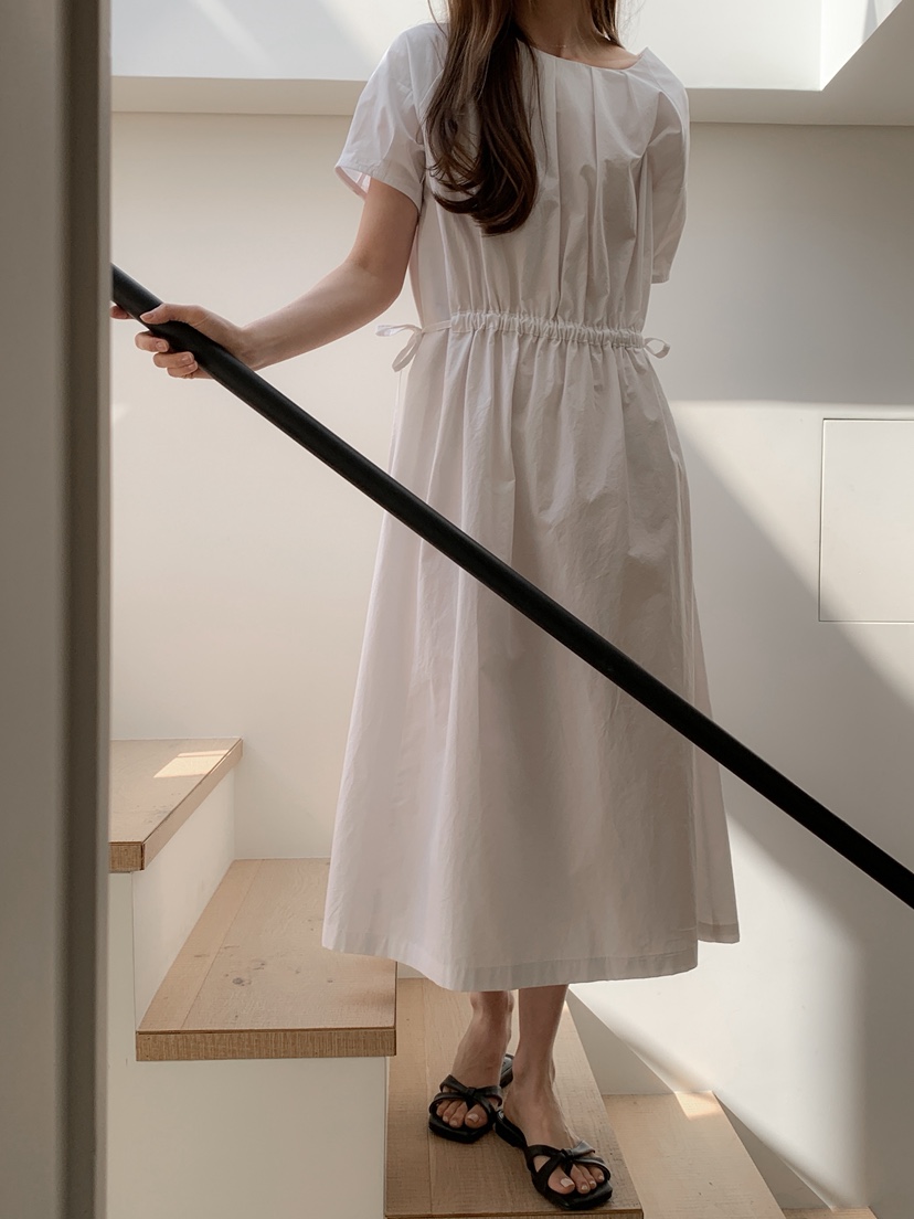 LONG PEAK韓國直郵女士新品時尚職業休閑人氣連衣裙褶皺LONG PEAK連衣裙