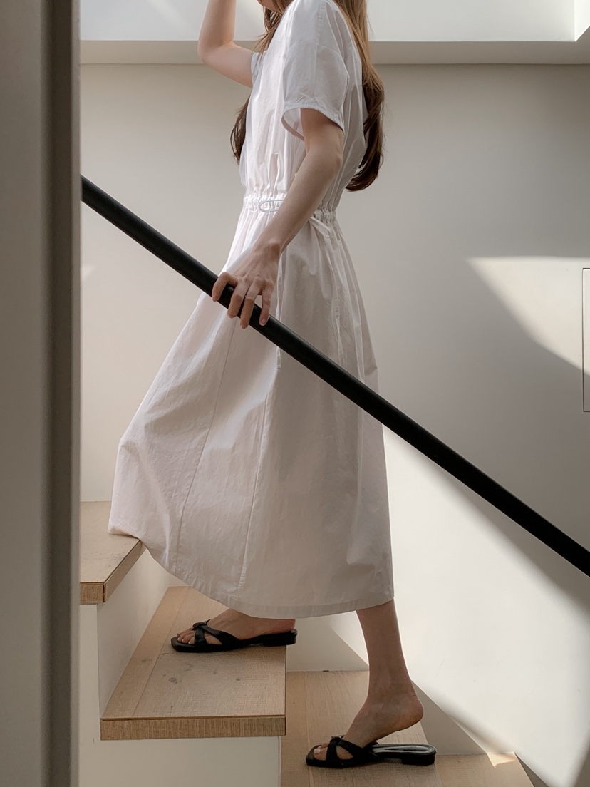 LONG PEAK韓國直郵女士新品時尚職業休閑人氣連衣裙褶皺LONG PEAK連衣裙