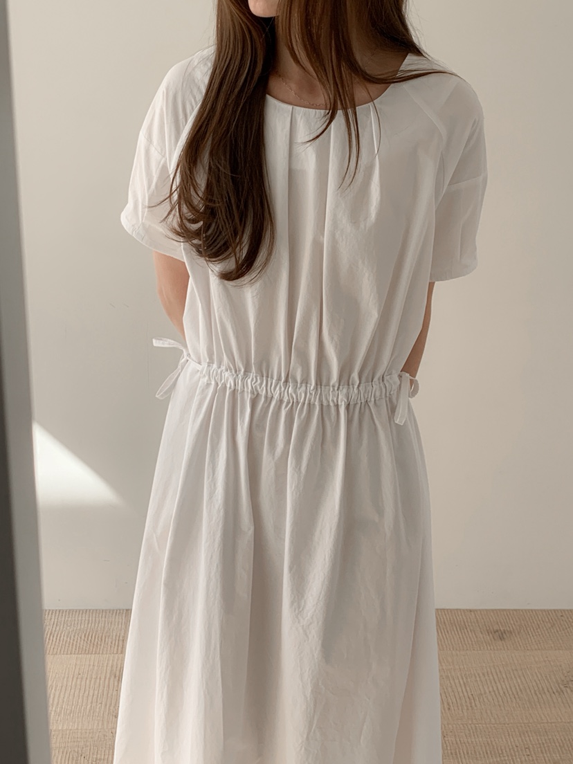 LONG PEAK韓國直郵女士新品時尚職業休閑人氣連衣裙褶皺LONG PEAK連衣裙