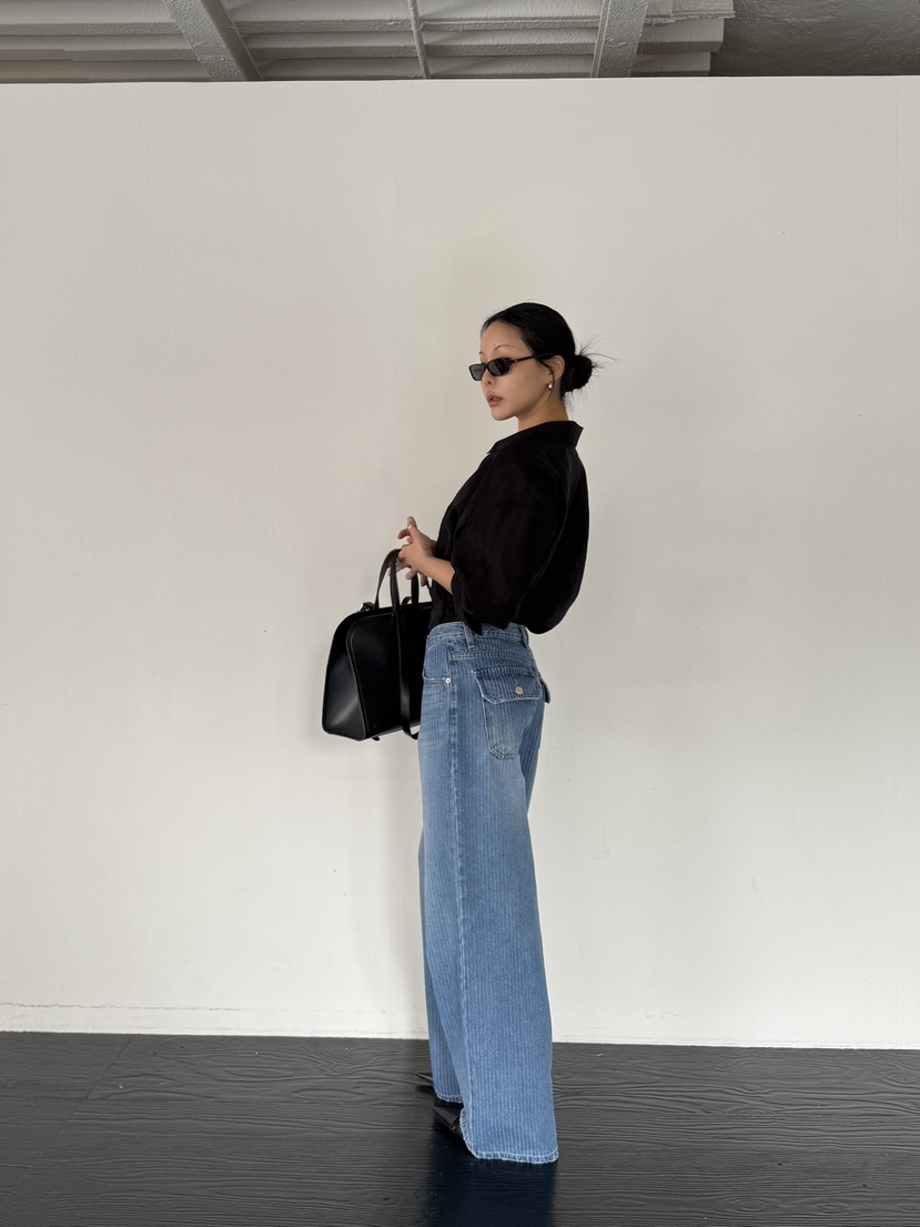 LIMLIMLIM韓國直郵實拍女裝新款休閑時尚職業熱賣牛仔褲口袋LIM LIM LIM牛仔褲