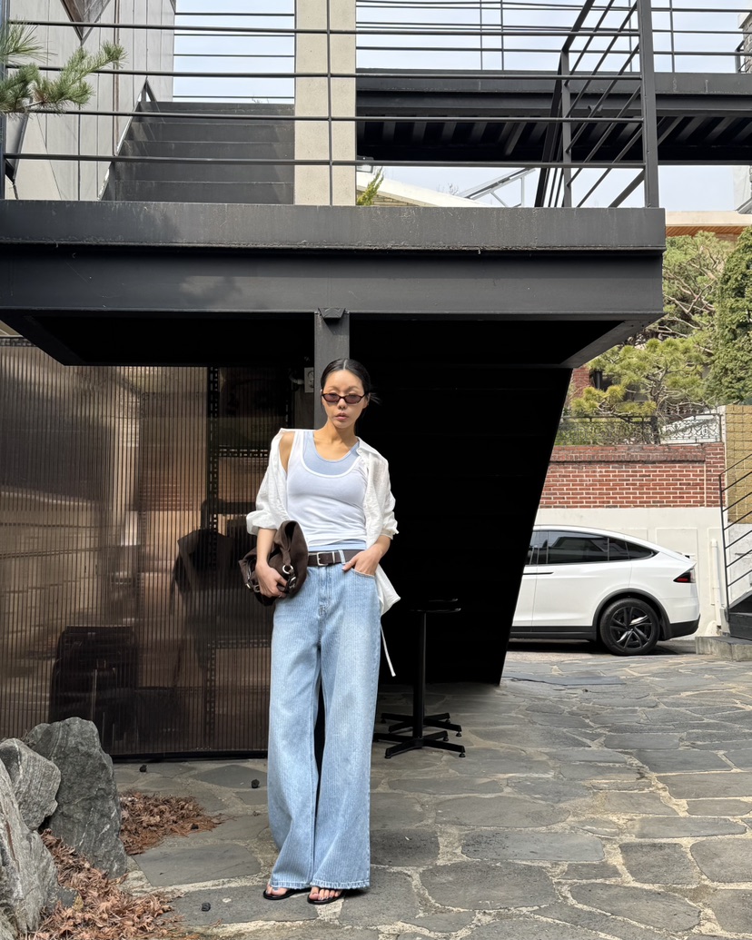 LIMLIMLIM韓國直郵實拍女裝新款休閑時尚職業熱賣牛仔褲口袋LIM LIM LIM牛仔褲