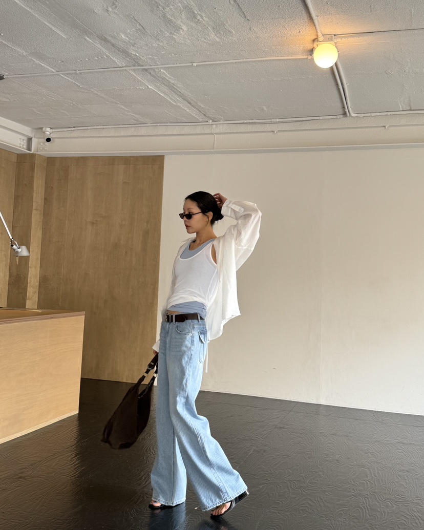 LIMLIMLIM韓國直郵實拍女裝新款休閑時尚職業熱賣牛仔褲口袋LIM LIM LIM牛仔褲