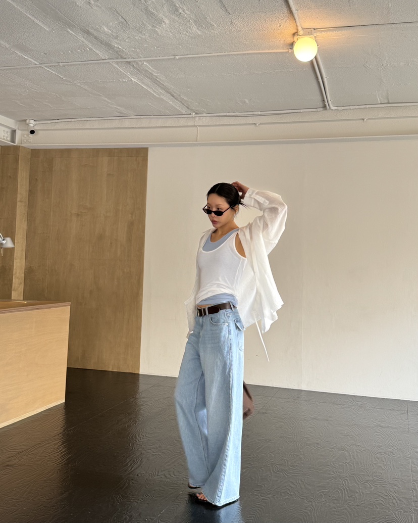 LIMLIMLIM韓國直郵實拍女裝新款休閑時尚職業熱賣牛仔褲口袋LIM LIM LIM牛仔褲