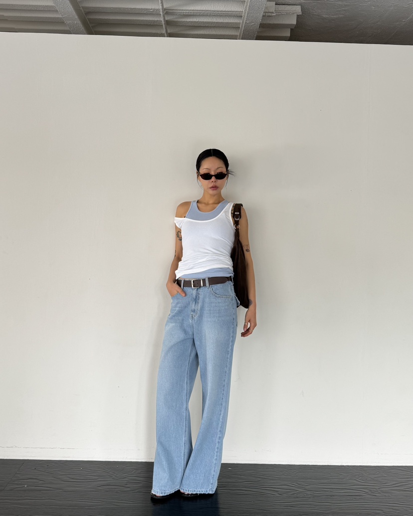 LIMLIMLIM韓國直郵實拍女裝新款休閑時尚職業熱賣牛仔褲口袋LIM LIM LIM牛仔褲