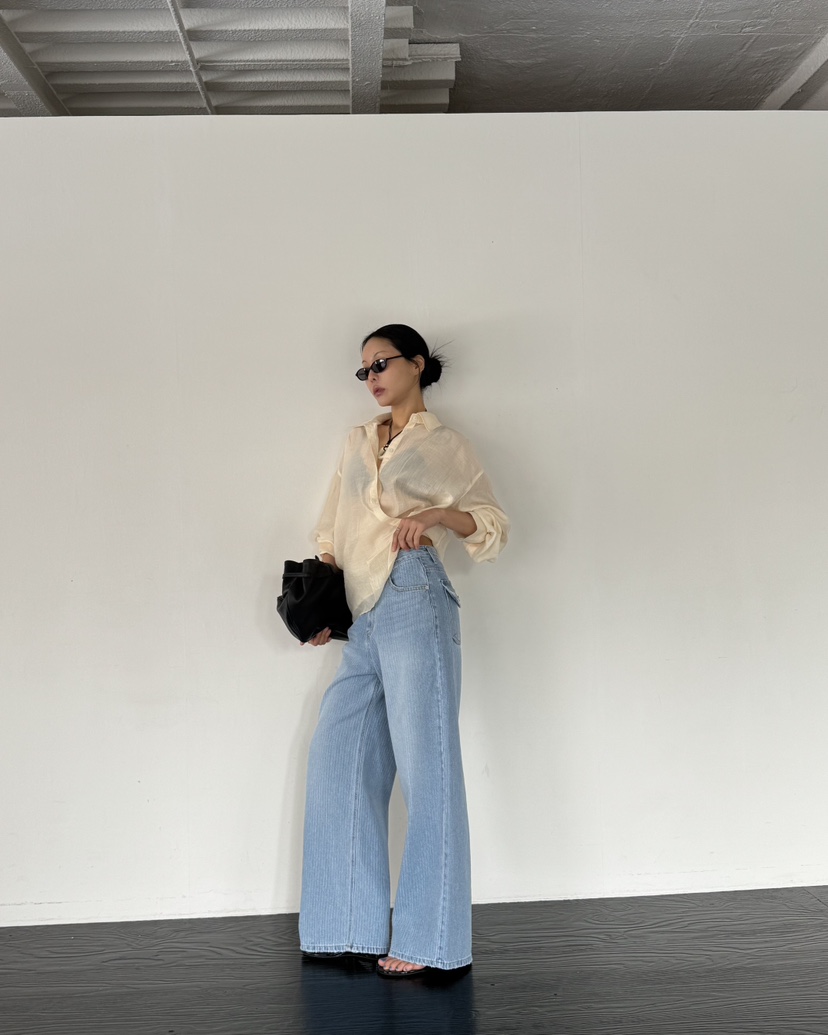 LIMLIMLIM韓國直郵實拍女裝新款休閑時尚職業熱賣牛仔褲口袋LIM LIM LIM牛仔褲