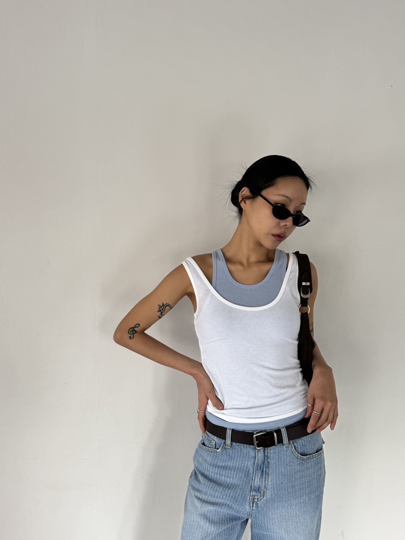 LIMLIMLIM韓國東大門直郵女裝新品推薦吊帶背心不含內搭假兩件LIM LIM LIM吊帶/背心