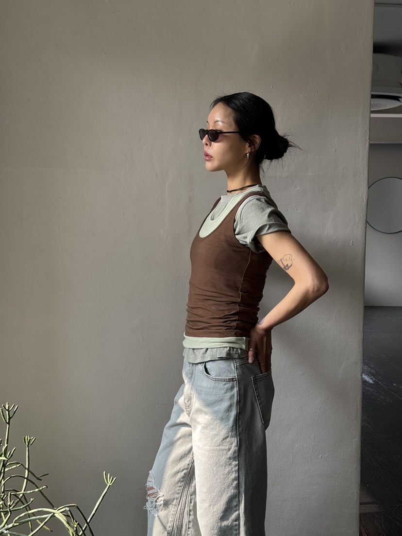 LIMLIMLIM韓國東大門直郵女裝新品推薦吊帶背心不含內搭假兩件LIM LIM LIM吊帶/背心