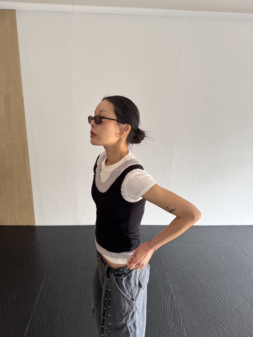 LIMLIMLIM韓國東大門直郵女裝新品推薦吊帶背心不含內搭假兩件LIM LIM LIM吊帶/背心