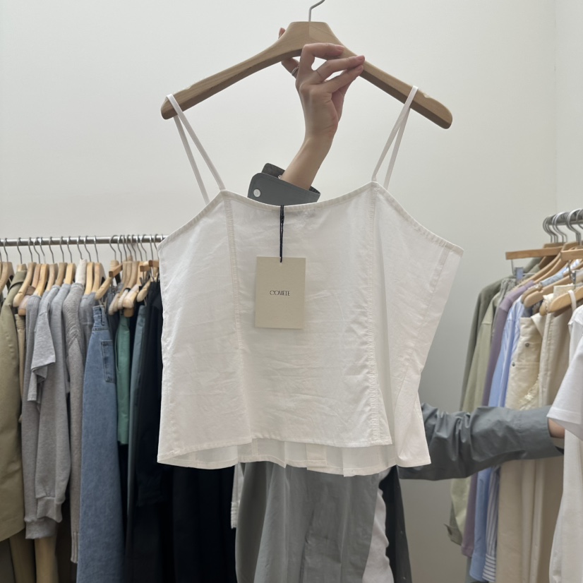 COMETE韓國東大門代購女士新款26春夏時尚推薦吊帶背心褶裥COMETE吊帶/背心