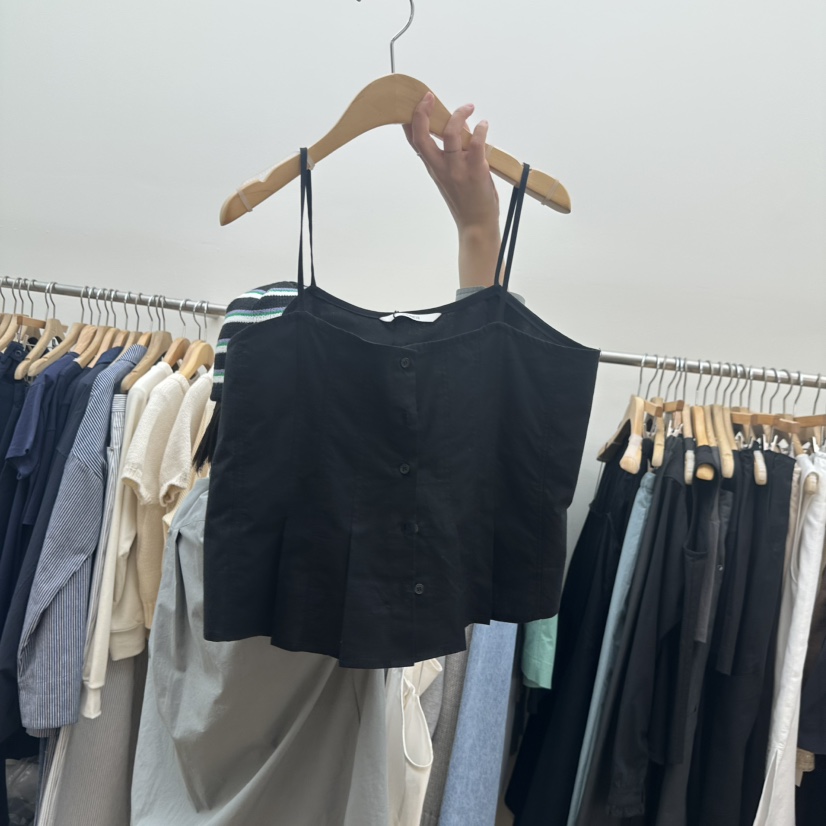 COMETE韓國東大門代購女士新款26春夏時尚推薦吊帶背心褶裥COMETE吊帶/背心圖色3