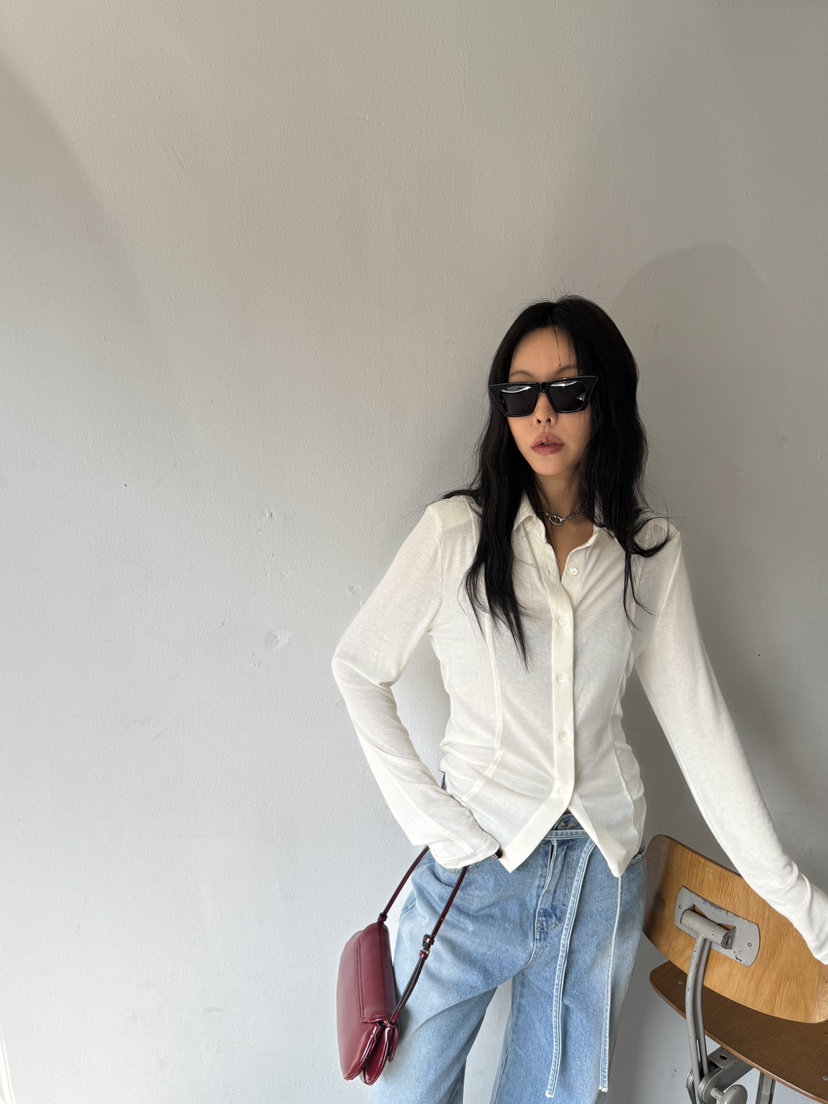 LIMLIMLIM韓國直郵實拍女裝新品休閑時尚26春夏襯衫蕾絲衫修身LIM LIM LIM襯衫/蕾絲衫