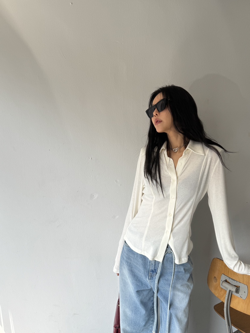 LIMLIMLIM韓國直郵實拍女裝新品休閑時尚26春夏襯衫蕾絲衫修身LIM LIM LIM襯衫/蕾絲衫