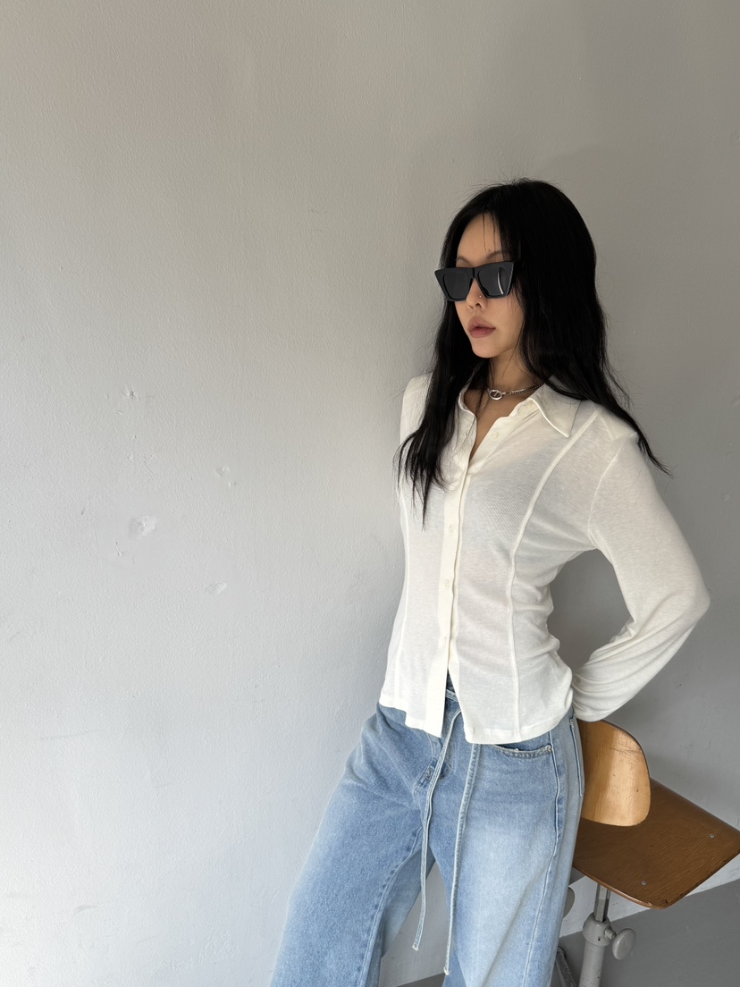 LIMLIMLIM韓國直郵實拍女裝新品休閑時尚26春夏襯衫蕾絲衫修身LIM LIM LIM襯衫/蕾絲衫